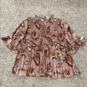 Letmeke Paisley Print Blouse - Pink